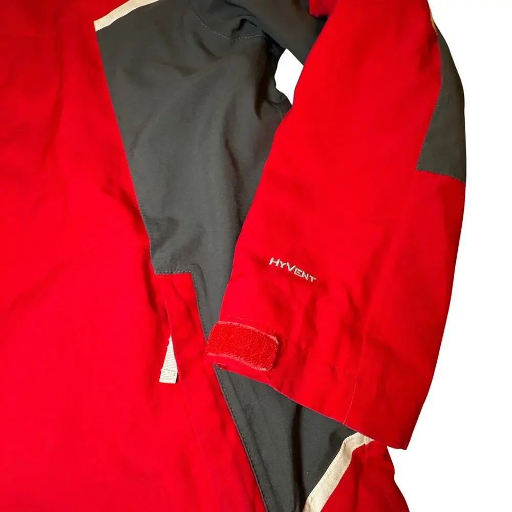 The North Face Hyvent Boys 18 20 XL Waterproof Rain Jacket Red & White
